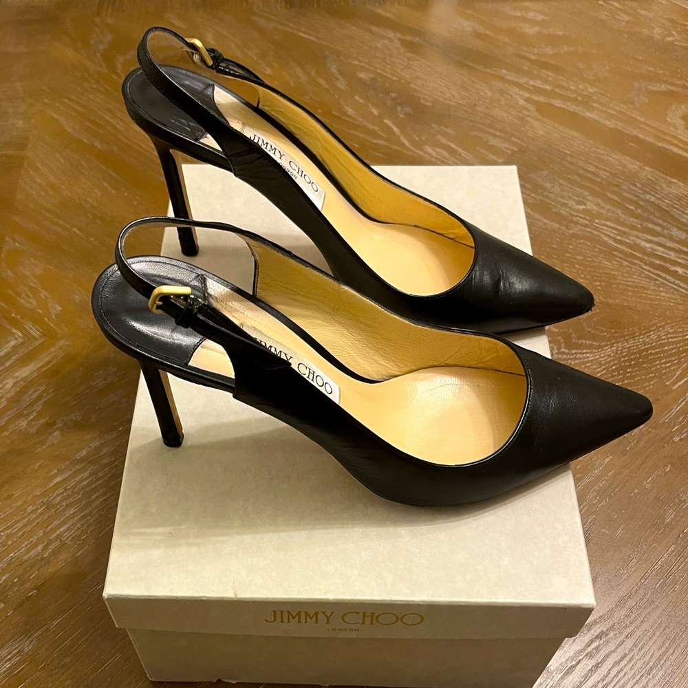Jimmy Choo- Erin 85 Kid Leather Heels